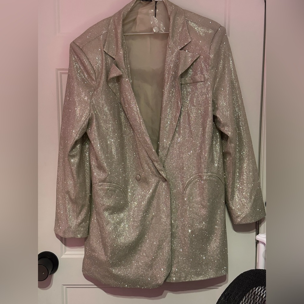 Sparkling Silver Women's Blazer dress
